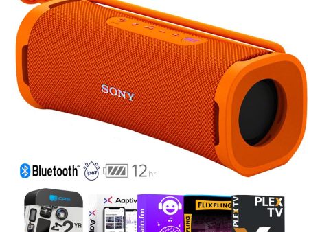 Sony EXTRA BASS Portable Bluetooth Speaker (2024), Orange w  Audio + Warranty Bundle Discount