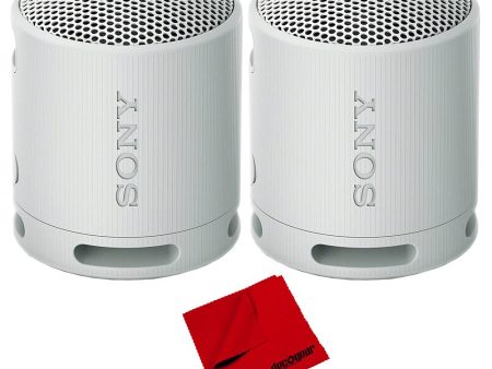 Sony XB100 Compact Bluetooth Wireless Speaker Grey 2 Pack with Cleaning Cloth Cheap