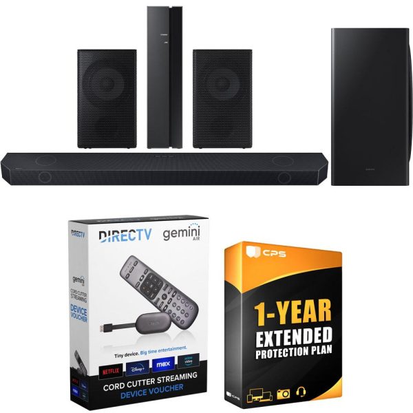 Samsung HW-Q910D Q-series Wireless Soundbar (2024) with Redeemable DIRECTV Gemini Air Fashion