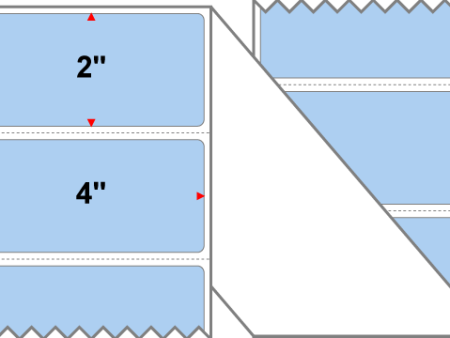 Fanfolded - 4 X 2 Premium Paper Thermal Transfer Label - PMS 277 Light Blue 277 - Permanent on Sale