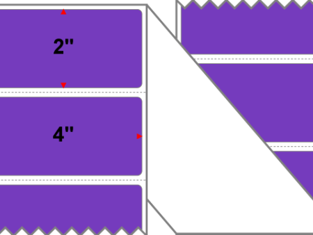 Fanfolded - 4 X 2 Premium Paper Thermal Transfer Label - PMS 266 Violet 266 - Permanent Hot on Sale