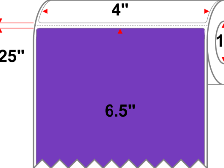 4 X 6.5 Premium Paper Thermal Transfer Label - Perforated - PMS 266 Violet 266 - 4  Roll - Permanent Online Hot Sale