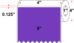 4 X 8 Premium Paper Thermal Transfer Label - Perforated - PMS 266 Violet 266 - 4  Roll - Permanent Fashion