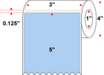 3 X 5 Premium Paper Thermal Transfer Label - Perforated - PMS 277 Light Blue 277 - 4  Roll - Permanent For Sale