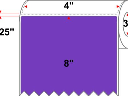 4 X 8 Premium Paper Thermal Transfer Label - Perforated - PMS 266 Violet 266 - 8  Roll - Permanent Online Hot Sale