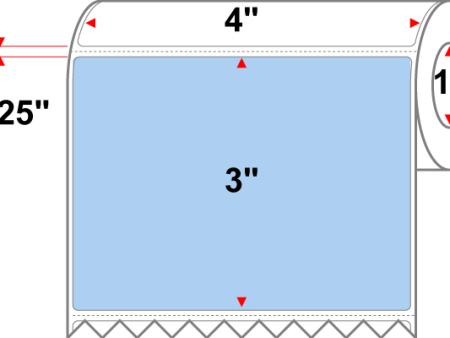 4 X 3 Premium Paper Thermal Transfer Label - Perforated - PMS 277 Light Blue 277 - 4  Roll - Permanent on Sale