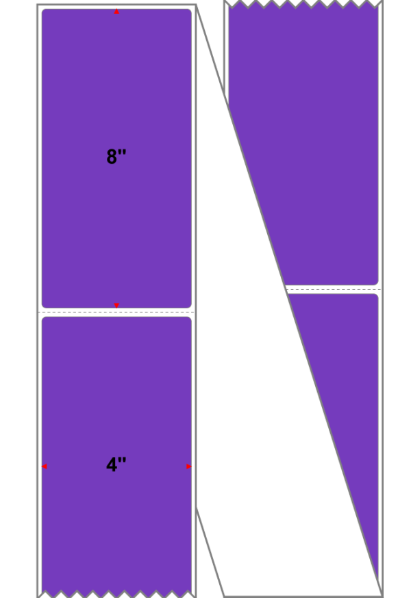 Fanfolded - 4 X 8 Premium Paper Thermal Transfer Label - PMS 266 Violet 266 - Permanent Online Hot Sale