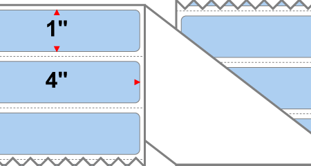 Fanfolded - 4 X 1 Premium Paper Thermal Transfer Label - PMS 277 Light Blue 277 - Permanent Online Sale