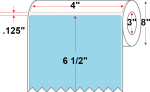 4 X 6.5 Premium Paper Thermal Transfer Label - Perforated - Light Blue 2975 - 8  Roll - Permanent Discount