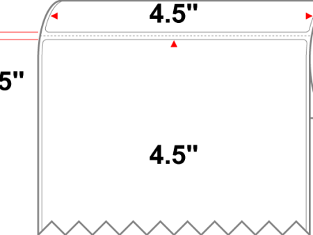 4.5 X 4.5 Premium Paper Thermal Transfer Label - Perforated - White - 8  Roll - Permanent Hot on Sale